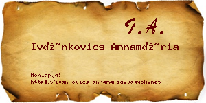 Ivánkovics Annamária névjegykártya